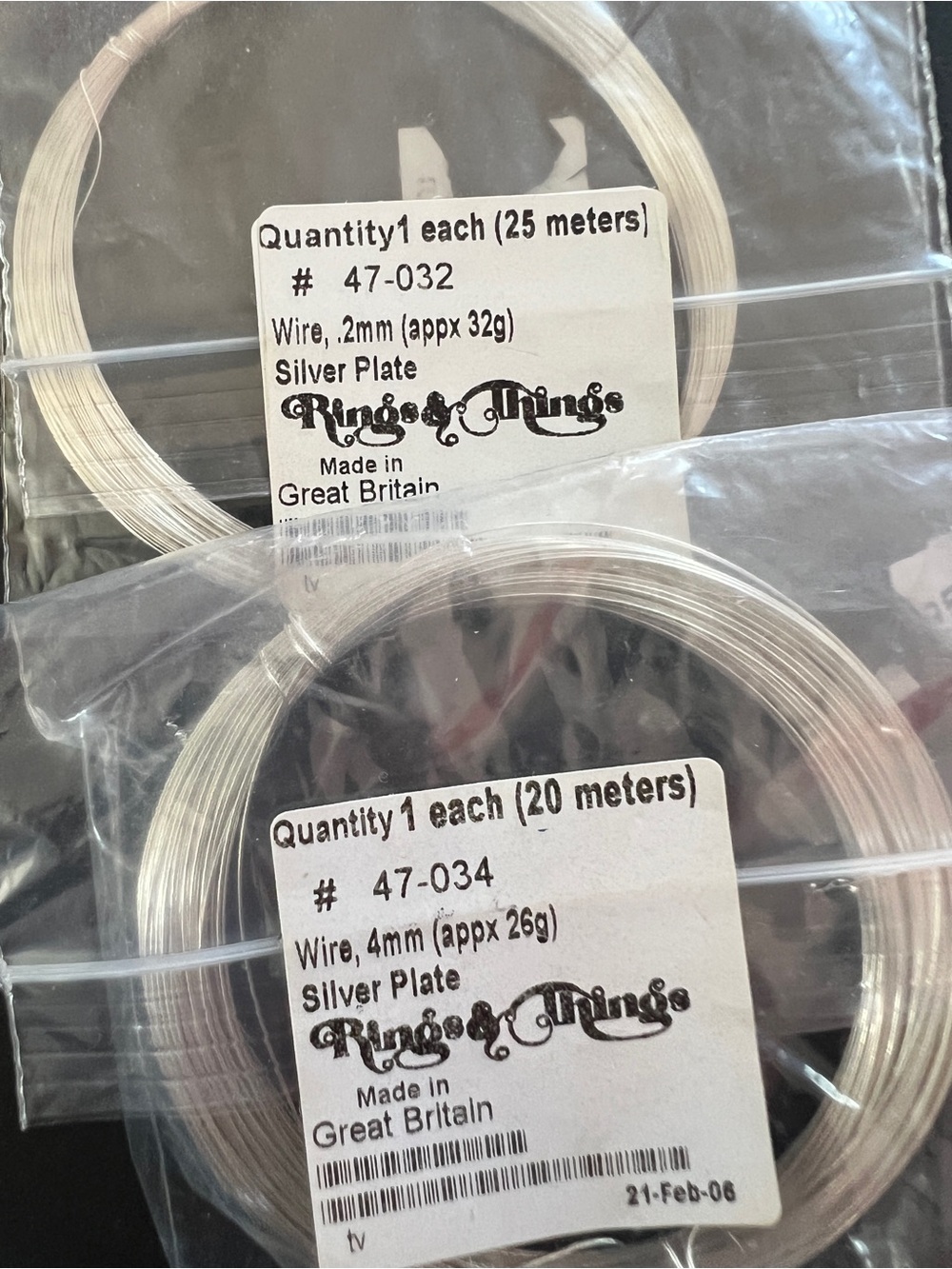 Silver Plate Wire lot  32g and 26g 45 meters